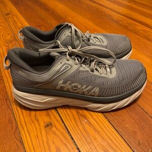 Hoka Bondi 7 Wide Gray Running Shoes